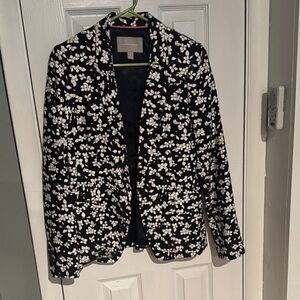 Banana Republic Black and White Floral Blazer